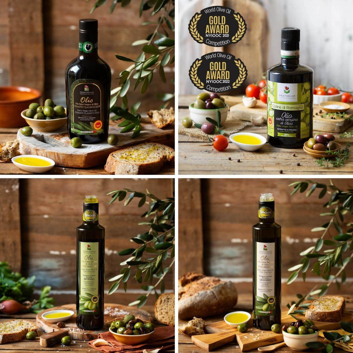 Tuscan and Romagna Extra Virgin Olive Oil Collection | Four Flavors